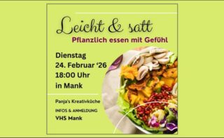 Küchenworkshop Leicht&Satt Vegan, 24.01.2026, Mank